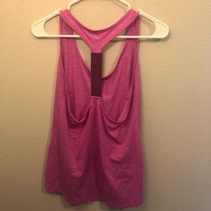 Cute pink activewear top with t-back